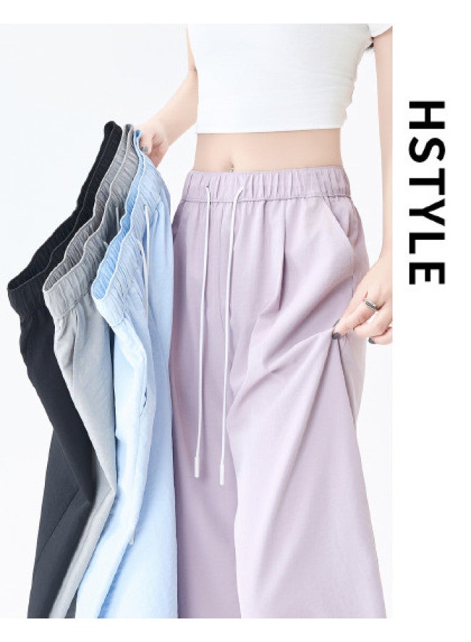 Hstyle Women's Wide-leg Scissor Pants - 2025 Summer Fashion High-waisted Slimming Comfortable Casual Office Wear Versatile Scissor Cut Trousers - Image 1