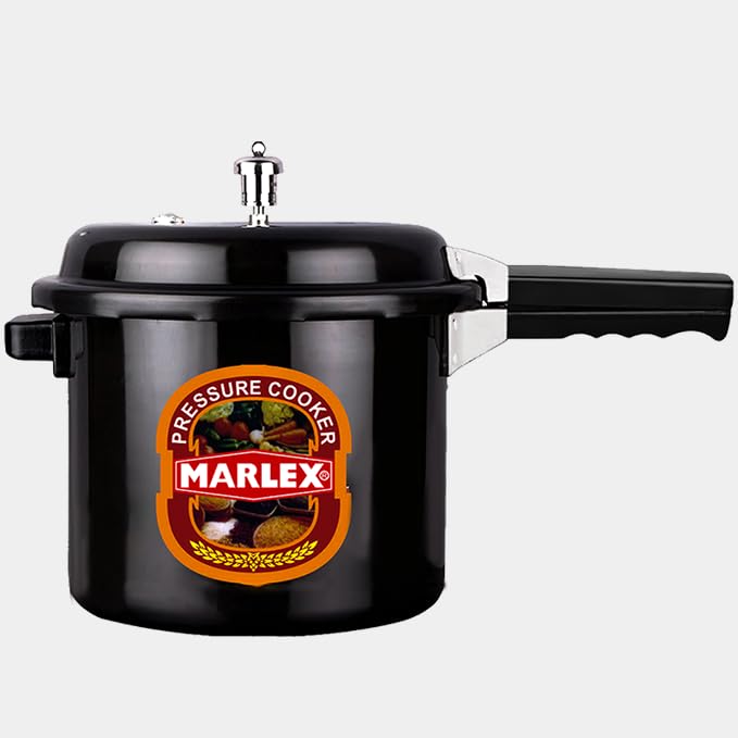 REGULAR PREMIUM 16 LITER PRESSURE COOKER WITH OUTER LID HARD ANODIZED ALUMINIUM PRESSURE COOKER BLACK FOR HEALTHY COOKING 5 YEAR WARRANTY