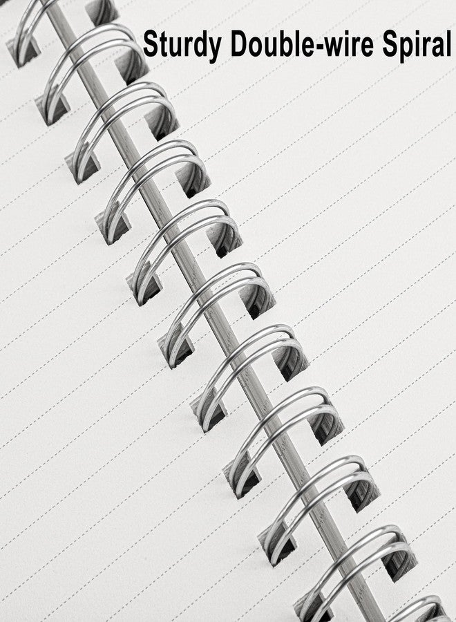 RETTACY Spiral College Ruled Notebook, 300 Pages, A4 Large Size (8.2" x 11.2"), for School, Work, Writing, Journaling, 100 GSM Thick Paper, Flexible Plastic Cover (Black) - Image 4