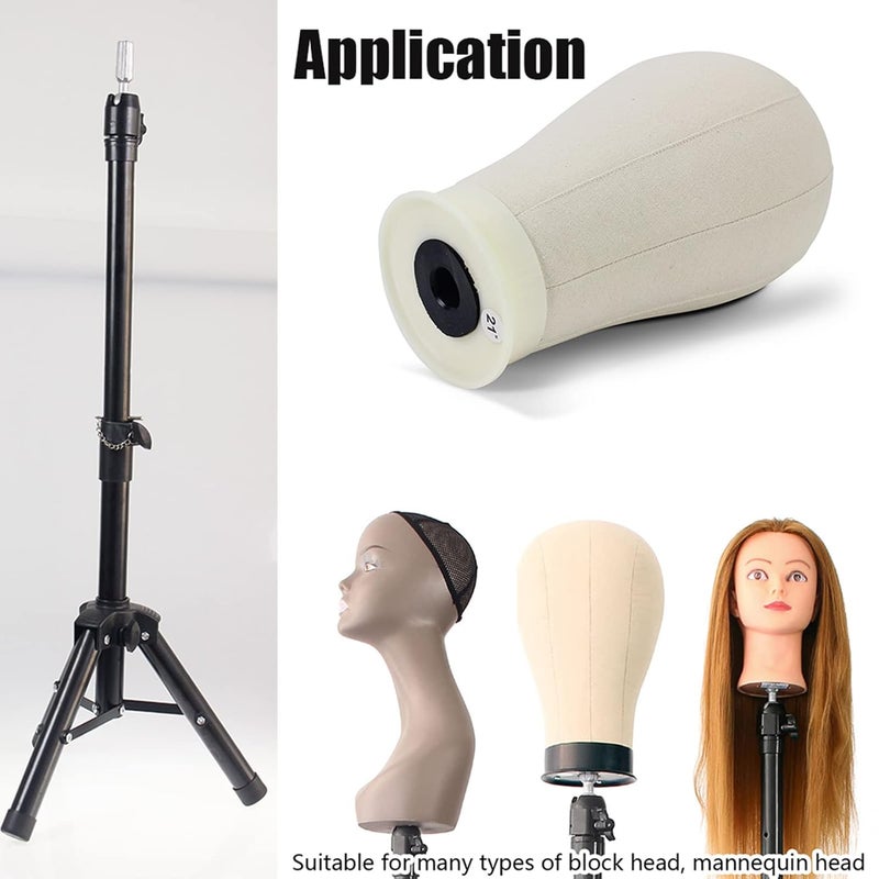 Vivian VIVIAN Cosmetology Hairdressing Mannequin Manikin Training Doll Wig Head Adjustable Stand Tripod - Image 4