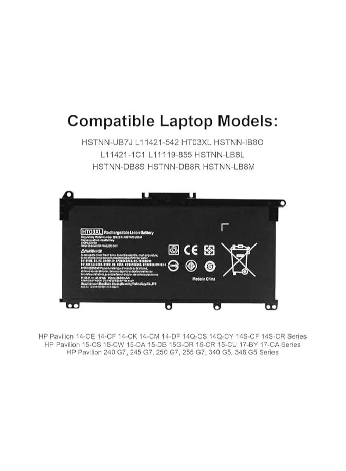 بطارية كمبيوتر محمول أصلية ZEXEN HT03XL L11119-855 لأجهزة HP Pavilion 14-CD 14-CE 14-CF 14-CK 15-CS 15-DA 15-DB 15-DW 15G-DR 17-BY17-CA L11421-542 L11421-2C2 - Image 2