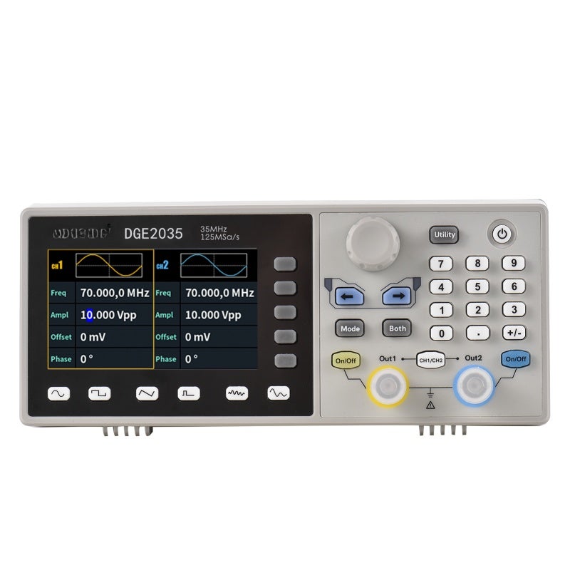 Digital Storage Oscilloscope 35MHz Frequency Output 125MSa/s Sample Rate 14 Bits Vertical Resolution - Dual Channel 8K Arb Waveform Length Arbitrary Waveform Generator for Electronic Testing & Circuit - Image 1