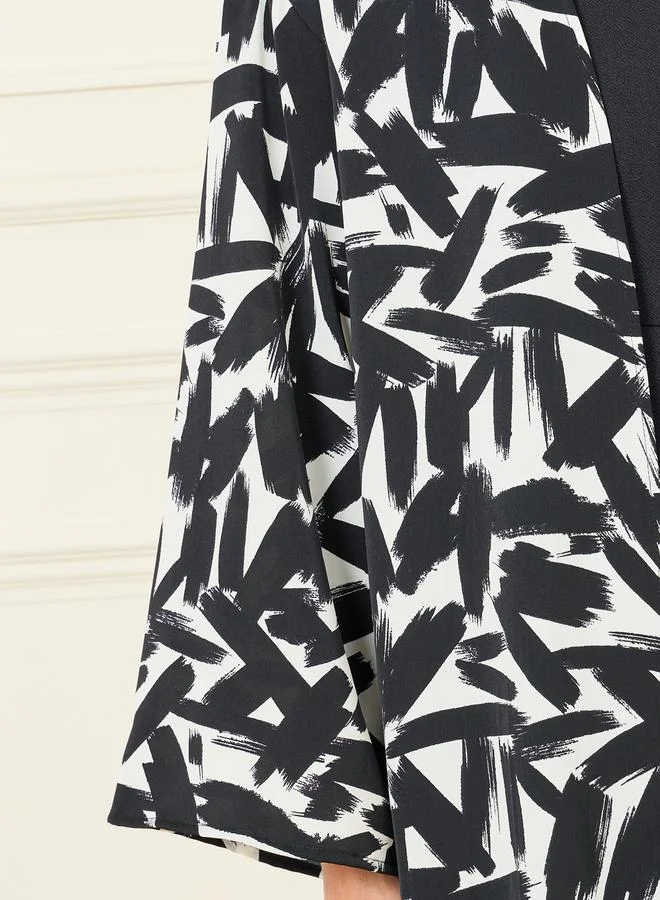 Styli Abstract Print Maxi Length Kimono