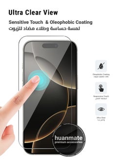 huanmate Apple iPhone 16 Pro Max Tempered Glass Screen Protector – High Transparency, Delicate Touch, Anti-Explosion, Smooth Arc Edges, Easy Installation, Screen Protector for Apple iPhone 16 Pro Max  - Image 4