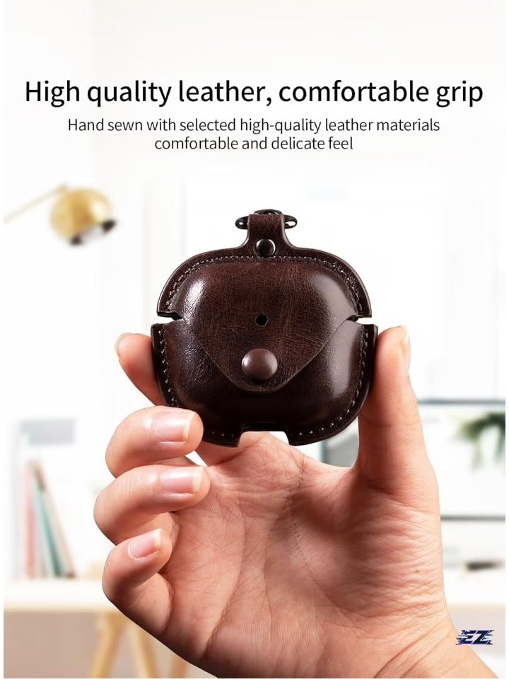 ELTRAZONE Case Compatible with AirPods 4 2024 – PU Leather with Keyring Included, Anti-Scratch Protective Case Cover for AirPods 4 2024 - Image 2