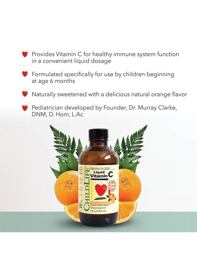 CHILDLIFE ESSENTIALS Liquid Vitamin C - Immune Support, Vitamin C Liquid, All-Natural, Gluten-Free, Allergen Free, Non-GMO, High in Antioxidants - Orange Flavor, 4 Ounce Bottle (Pack of 3) - Image 3