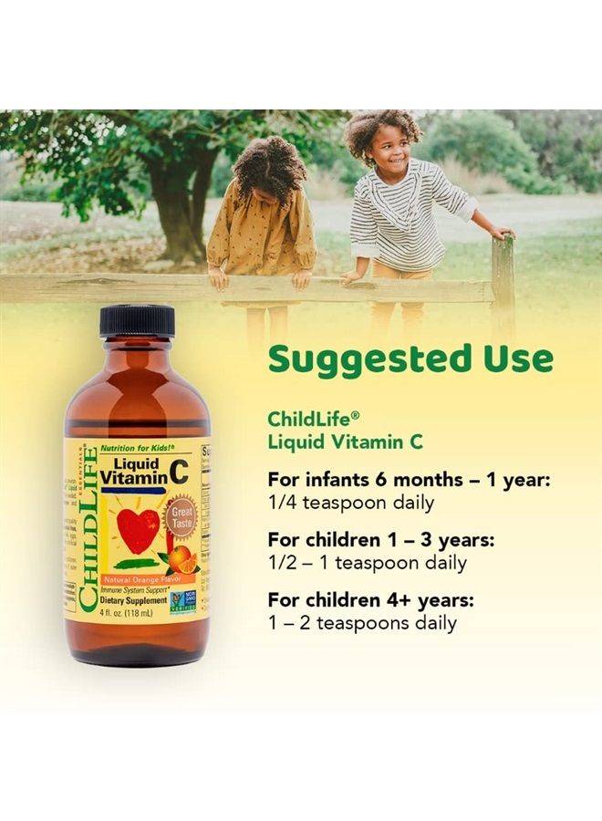CHILDLIFE ESSENTIALS Liquid Vitamin C - Immune Support, Vitamin C Liquid, All-Natural, Gluten-Free, Allergen Free, Non-GMO, High in Antioxidants - Orange Flavor, 4 Ounce Bottle (Pack of 3) - Image 4