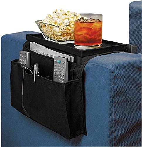 BXT Non-Slip Armchair Caddy with Cup Holder Arm Rest Organizer TV Remote Control Holder Oxford Sofa Tray Chairs Couch Storage Arm Tidy Armrest Bag Bedside Space Saver Bag for Cellphone Magazines Glasses - Image 5