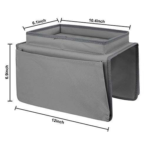 BXT Non-Slip Armchair Caddy with Cup Holder Arm Rest Organizer TV Remote Control Holder Oxford Sofa Tray Chairs Couch Storage Arm Tidy Armrest Bag Bedside Space Saver Bag for Cellphone Magazines Glasses - Image 2