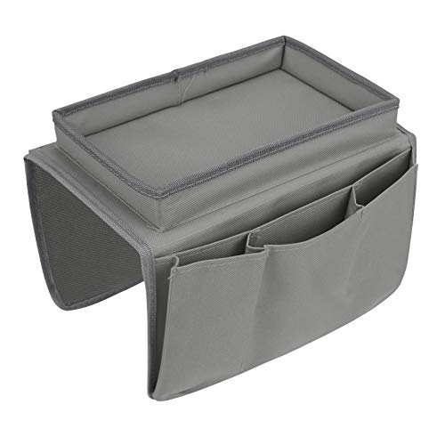 BXT Non-Slip Armchair Caddy with Cup Holder Arm Rest Organizer TV Remote Control Holder Oxford Sofa Tray Chairs Couch Storage Arm Tidy Armrest Bag Bedside Space Saver Bag for Cellphone Magazines Glasses - Image 1