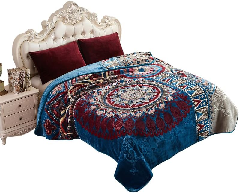 JML Fleece Blanket King Size, Korean Mink Blanket 85 x 95 Inches- 9 Lbs, Single Ply, Soft, Warm, Thick Raschel Printed for Autumn, Winter, Bed, Home - Image 1