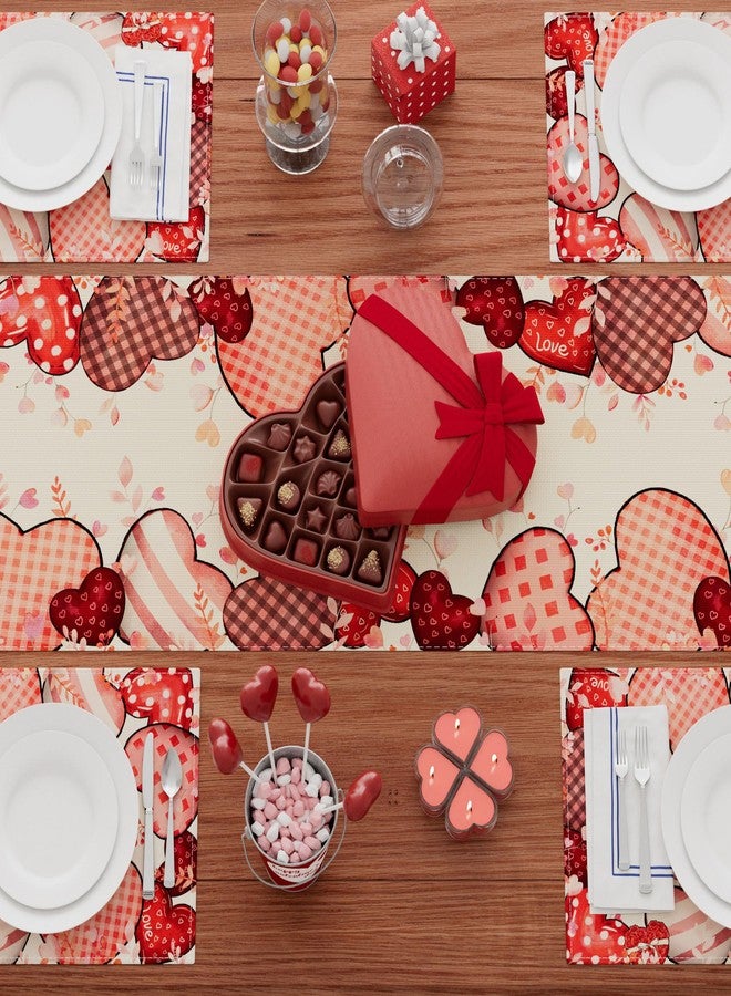 XCHI Love Hearts Valentine's Day Table Runner Table Decoration for Party Home Kitchen Dining Holiday Decor 13x72 Inch - Image 4