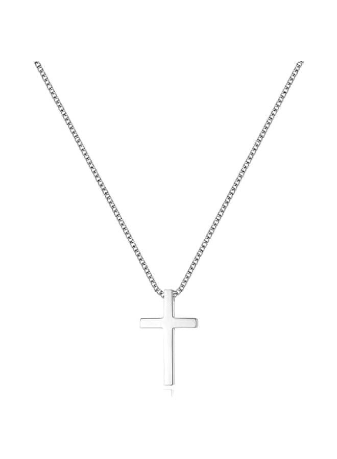 Arabest Black Gold Silver Cross Necklace for Boys Stainless Steel Mens Cross Pendant Chain Necklace for Men Women Religious Jewelry Gifts for Boys Girls Chain 16-24 Inches - Image 1