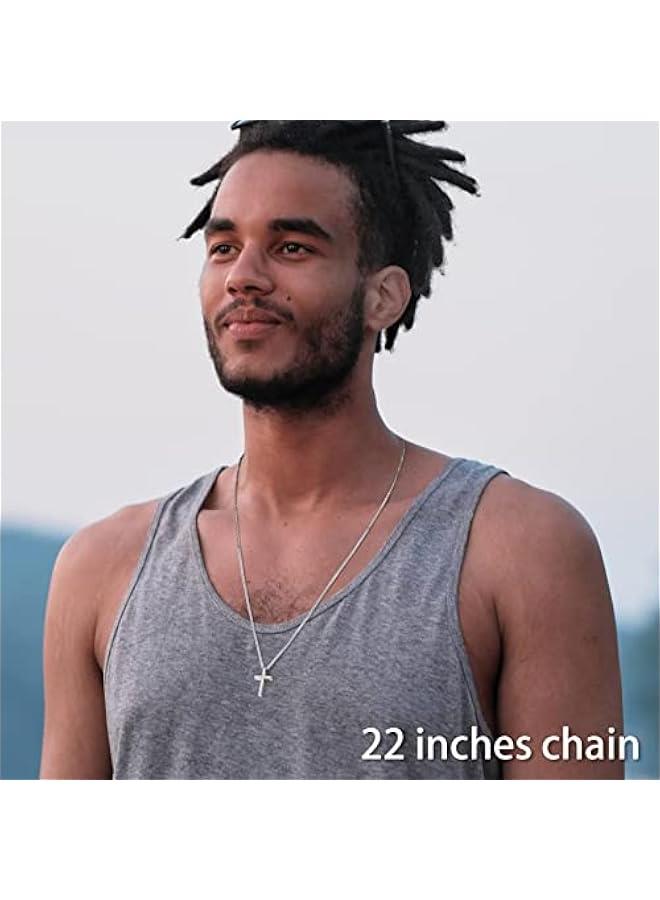 Arabest Black Gold Silver Cross Necklace for Boys Stainless Steel Mens Cross Pendant Chain Necklace for Men Women Religious Jewelry Gifts for Boys Girls Chain 16-24 Inches - Image 3