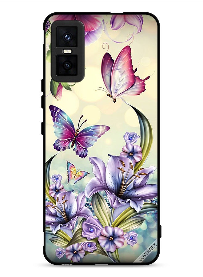 Covernex Infinix GT 30 Pro Protective Case Cover Purple Flowers & Butterflies - Image 1