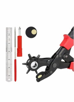 KASTWAVE Leather Hole Punch Set Upgraded Version Set for Belts Watch Bands Dog Collars Shoes Fabric DIY or Craft Projects Super Heavy Duty Rotary Puncher Multi Hole Sizes Maker Tool  - Image 1