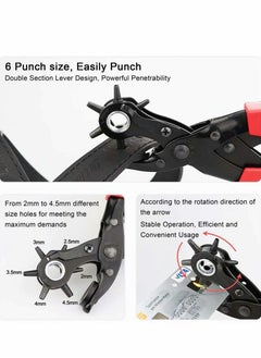 KASTWAVE Leather Hole Punch Set Upgraded Version Set for Belts Watch Bands Dog Collars Shoes Fabric DIY or Craft Projects Super Heavy Duty Rotary Puncher Multi Hole Sizes Maker Tool  - Image 3
