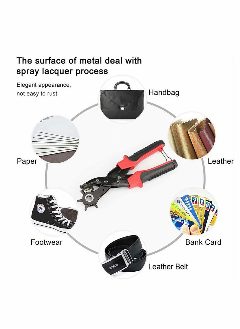 KASTWAVE - Leather Hole Punch Set Upgraded Version Set for Belts Watch Bands Dog Collars Shoes Fabric DIY or Craft Projects Super Heavy Duty Rotary Puncher Multi Hole Sizes Maker Tool - Image 1