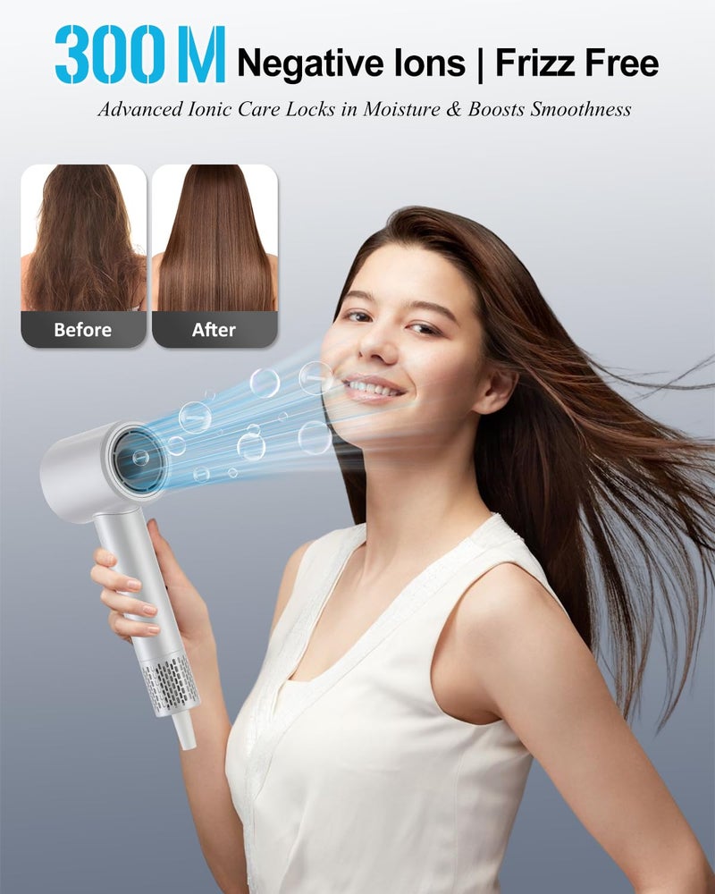 GloCurlX Upgraded High-Speed Ionic Hair Dryer â€“ 120,000 RPM Fast-Drying Blow Dryer, 52 dB Low Noise with Magnetic Diffuser & Nozzle, Lightweight Quiet Dryer for Smooth, Frizz-Free Hair - Image 3