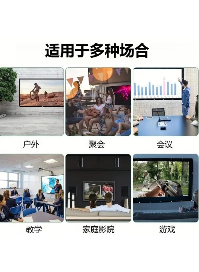 Simple Folding 150inch Portable Polyester Soft Curtain Projector Outdoor Projection Screen Outdoor Portable - Image 4