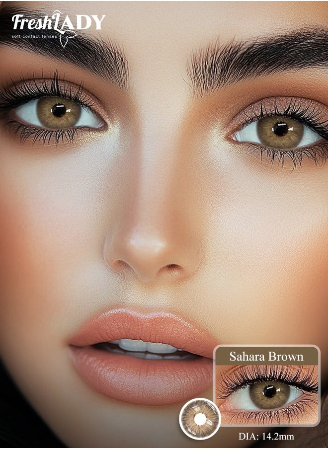 FreshLady Freshlady Sahara Brown 14.20mm Colored Contact Lenses 1 Year Disposable for Daily Wear  - Image 1