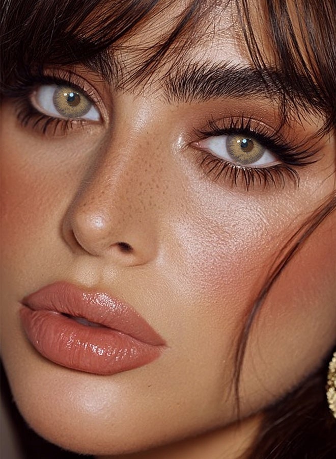 FreshLady Sahara Brown Colored Contact Lenses 14.20mm, Yearly Soft Comfortable Cosmetic Lenses, Natural Big Eye Effect, Bright Brown Look, Daily, Makeup, Party, Unisex, Eye Contacts - Image 2