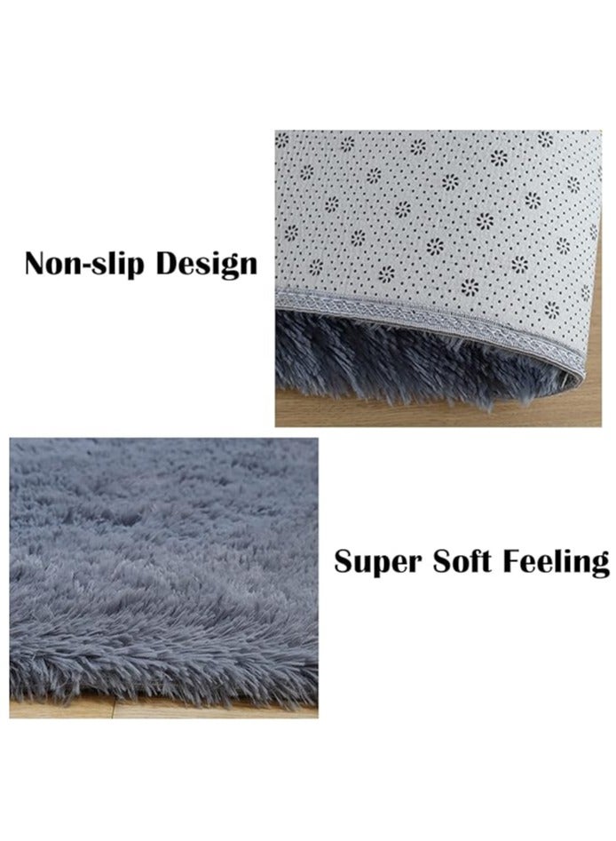 عام سجادة ناعمة في غرفة النوم، سجادة فرو ذات مقاومة للانزلاق، سجادة مستطيلة مريحة، مناسبة لغرفة الأطفال، الصالون، غرفة sofá، بجانب السرير، بيضاء، 40×60 سم - Image 3