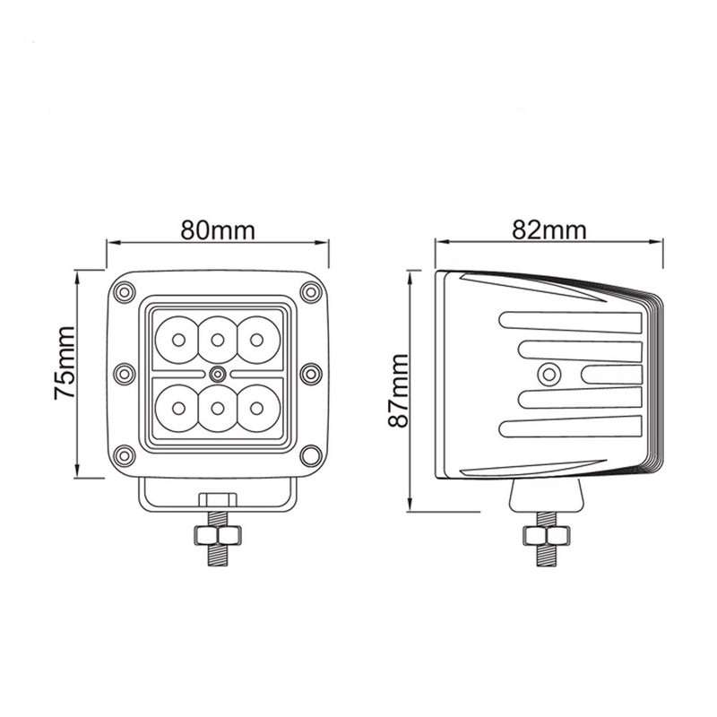 ECAHAYAKU 2PCS 3x3 Inch 18W LED Light Pods for Off-Road Vehicles - Image 4