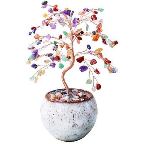 Runyangshi Chakra Crystal Tree of Life 8 Large Natural Healing Crystal Tree with Copper Wire Bringing Money Good Luck Positive Energy for Home Decor Feng Shui Gifts Office Desk Ornament - Image 1