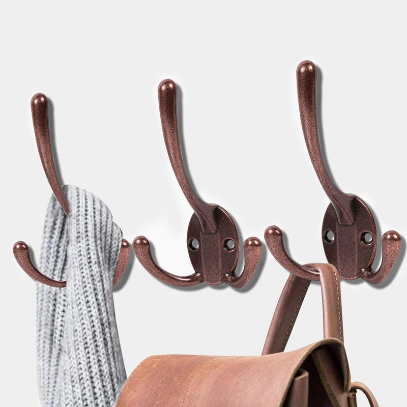 HADWER Wall Mounted Coat Hooks 5 Pack Heavy Duty Black Hardware Robe Hooks Decorative for Single Hanging Coats Towel Cubicle Classroom Kitchen Bath Backpack Hat Hook - Image 1