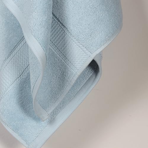 Superior Egyptian Cotton Pile Bath Towel Set of 2, Ultra Soft Luxury Towels, Thick Plush Essentials, Absorbent Heavyweight, Guest Bath, Hotel, Spa, Home Bathroom, Shower Basics, Light Blue - Image 4