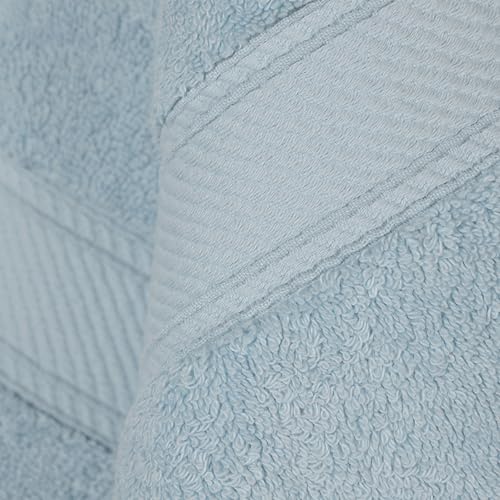 Superior Egyptian Cotton Pile Bath Towel Set of 2, Ultra Soft Luxury Towels, Thick Plush Essentials, Absorbent Heavyweight, Guest Bath, Hotel, Spa, Home Bathroom, Shower Basics, Light Blue - Image 3