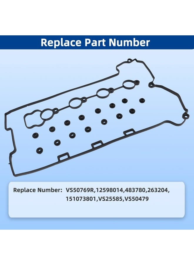 RICHWEI VS50769R Engine Valve Cover Gasket Set for Chevy Cobalt HHR Malibu, Pontiac G5 G6 Solstice Pursuit, Saturn Aura Ion Sky Vue 2006 2007 2008 2009 2010 2011 2012 2.2L 2.4L L4 - Image 3