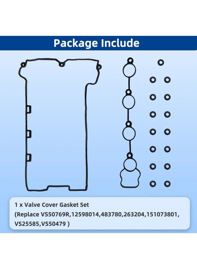 RICHWEI VS50769R Engine Valve Cover Gasket Set for Chevy Cobalt HHR Malibu, Pontiac G5 G6 Solstice Pursuit, Saturn Aura Ion Sky Vue 2006 2007 2008 2009 2010 2011 2012 2.2L 2.4L L4 - Image 4