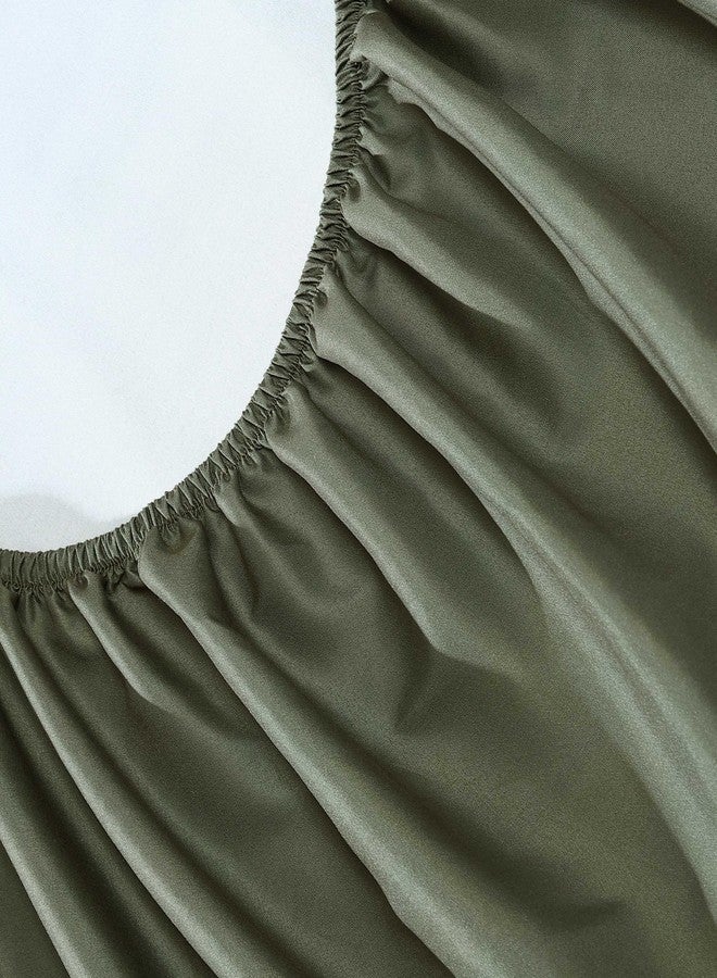 إدي بوار إيدي باور - ملاءات، أغطية سرير فائقة النعومة مع أغطية وسائد متناسقة، نسيج منظم لدرجة الحرارة، راحة شاملة، أساسيات غرفة صلبة (لون أخضر لوجان، مقاس كينج) - Image 4