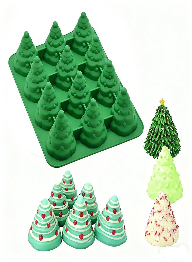 LZEDIRA 3D Christmas Tree Silicone Molds, Christmas Candy Molds, Large Size Baking Cake Molds for Candy, Chocolate, Jelly, Candle Making, Ice Cube, Clay, Soap Crafts - Image 1
