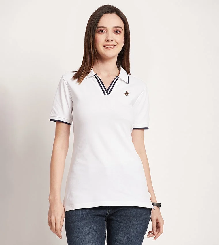 Logo Detail Short Sleeves Polo T-Shirt