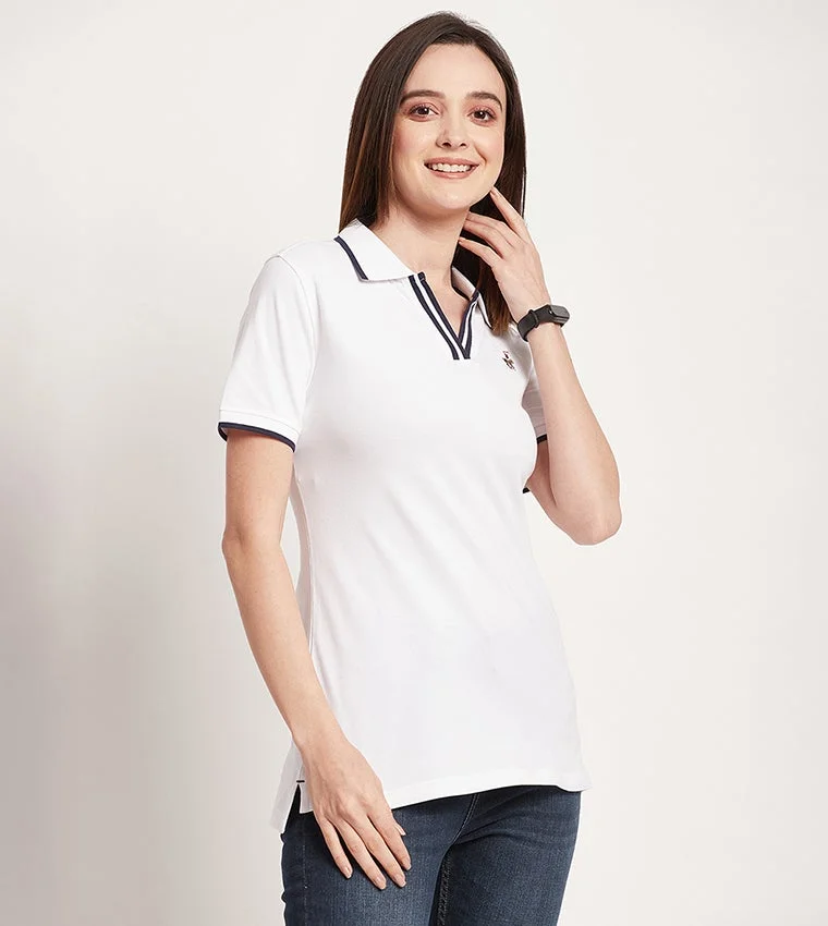 BEVERLY HILLS POLO CLUB  Logo Detail Short Sleeves Polo T-Shirt for Women | Best Price UAE