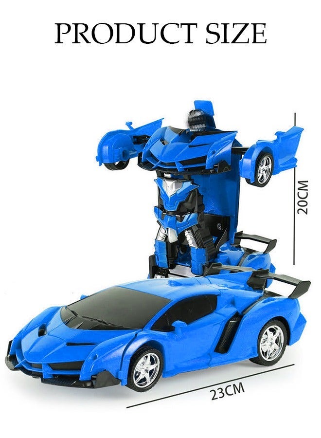 DUNISO 2-in-1 remote control car and conversion robot model kit wireless remote control toy car simulation driving car children's and adult toy car gifts - Image 2