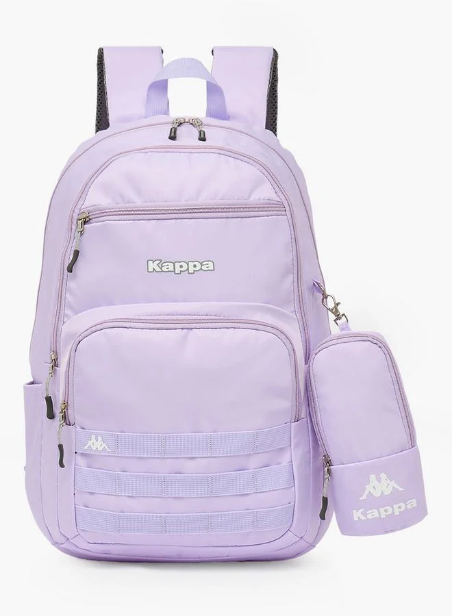 كابا Logo Print 2-Piece School Backpack Set For Kids 13 Years+ With Detachable Pouch - 19 Inches