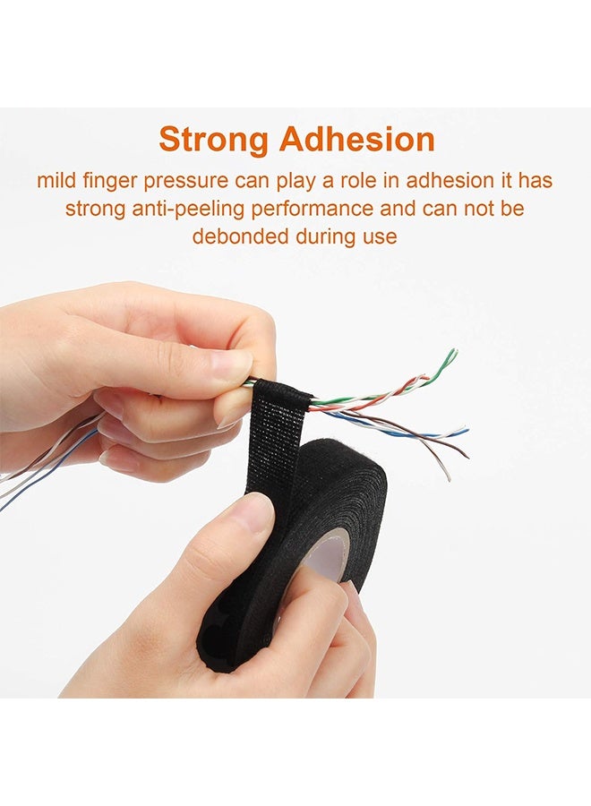 4 Rolls Wire Loom Harness Tape, Wiring Harness Cloth Tape, Adhesive Fabric Tape for Automobile 15m/19mm - Image 4