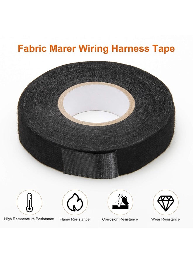 4 Rolls Wire Loom Harness Tape, Wiring Harness Cloth Tape, Adhesive Fabric Tape for Automobile 15m/19mm - Image 5