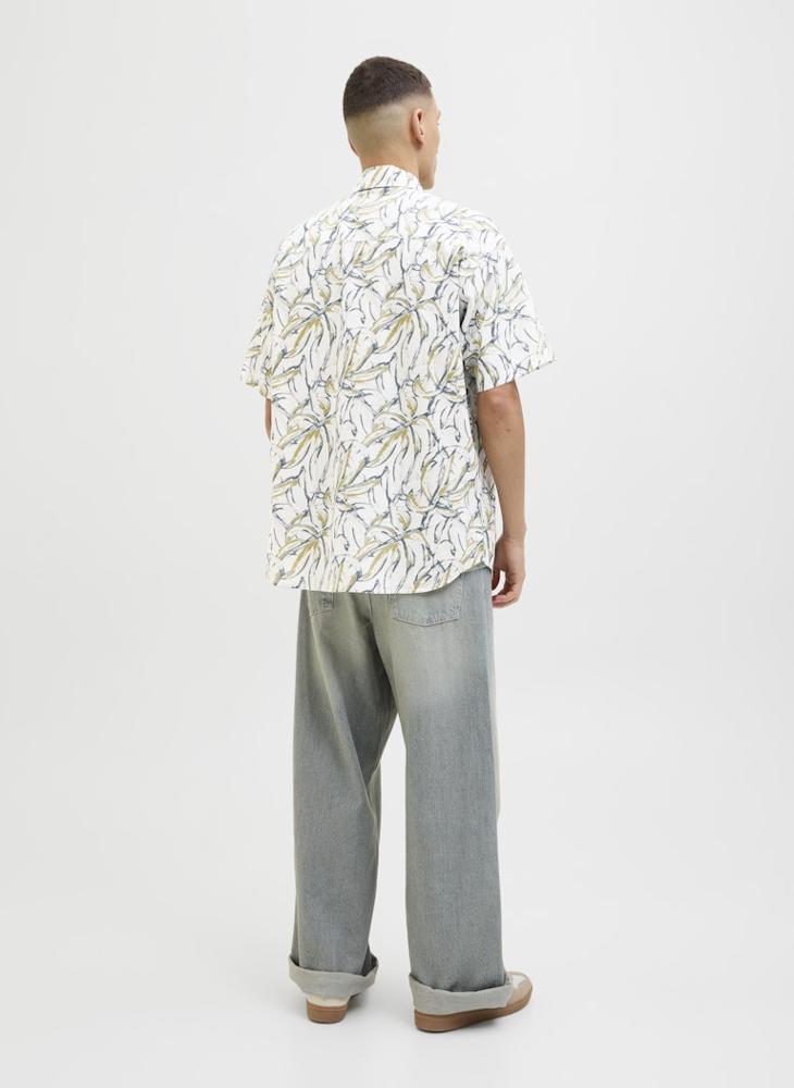 Jorjoshua Split Printed Relaxed Fit Shirt
