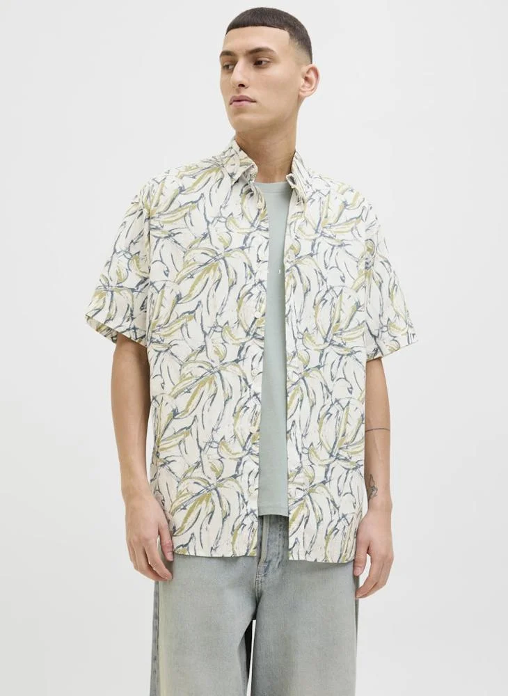 جاك & جونز Jorjoshua Split Printed Relaxed Fit Shirt