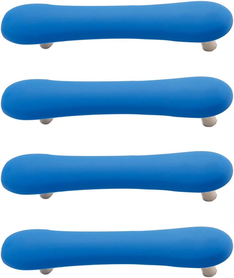 Skyscraper CcHhyyt Soft Rubber 96mm Knobs Cabinet Handle pulls Drawer Knobs for Room Cabinets Closets Organizer Box Bookcase Closet 4pcs/Set (Blue) - Image 1