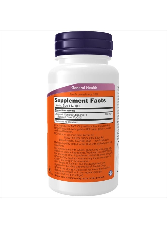 now مكملات، يوبكوينول 200 ملغ، توافر حيوي عالي (الصيغة النشطة من CoQ10)، 60 كبسولة لينة - Image 2