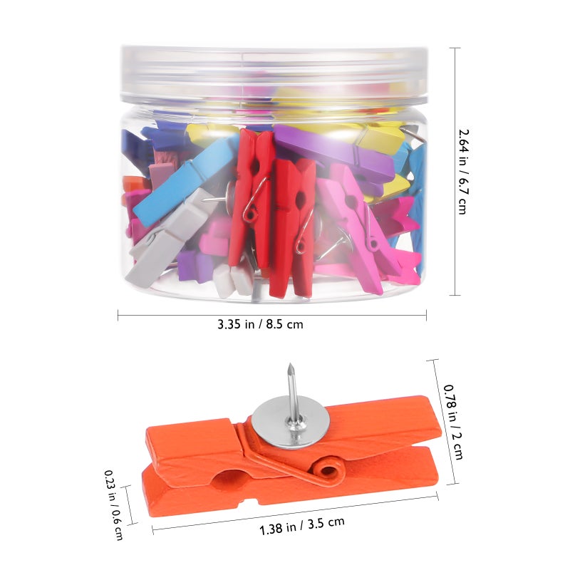 100 Pcs Push Pin Clips Bulletin Board Pins Thumbtacks For Cork Board Thumb Tacks With Clips For Bulletin Board Display - Image 2