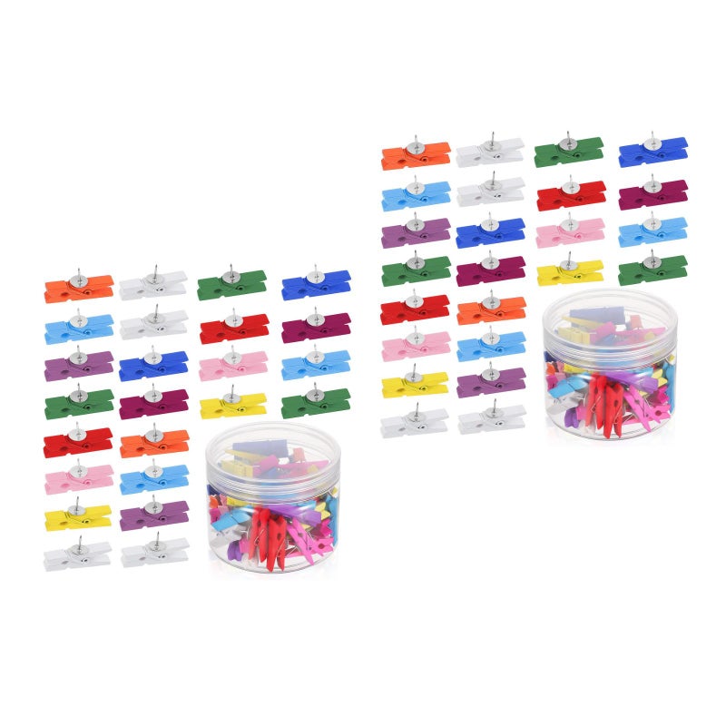 100 Pcs Push Pin Clips Bulletin Board Pins Thumbtacks For Cork Board Thumb Tacks With Clips For Bulletin Board Display - Image 1