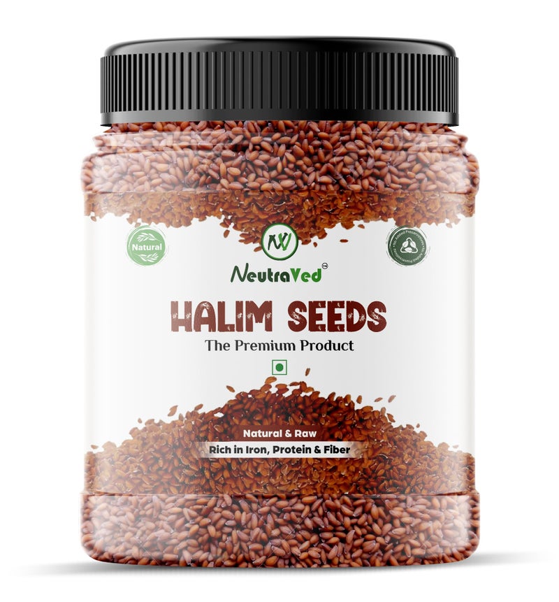 NeutraVed Halim Seeds 500g | Aliv for Eating Superfood & Hair Growth | Asaliya | Garden Cress | Haleem Seeds | Immunity Booster - 500g Jar - Image 1