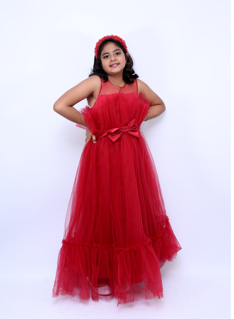 D'Daniela Alice Party Dress Burgundy Colour - Image 1